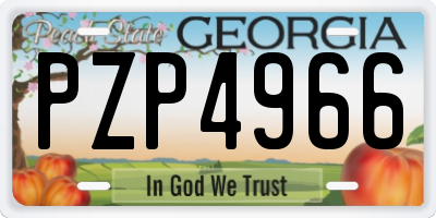 GA license plate PZP4966