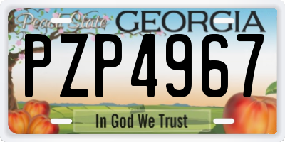 GA license plate PZP4967