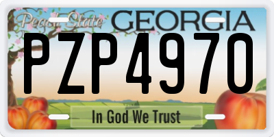 GA license plate PZP4970