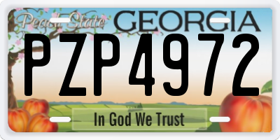 GA license plate PZP4972
