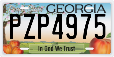 GA license plate PZP4975
