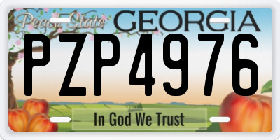 GA license plate PZP4976
