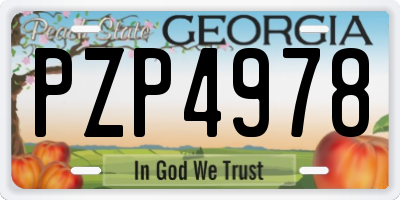 GA license plate PZP4978