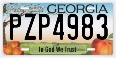 GA license plate PZP4983