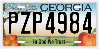 GA license plate PZP4984