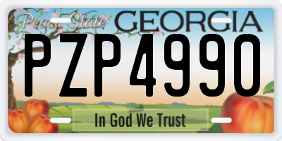 GA license plate PZP4990