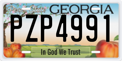 GA license plate PZP4991