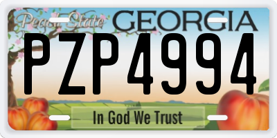 GA license plate PZP4994