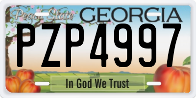 GA license plate PZP4997