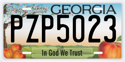 GA license plate PZP5023