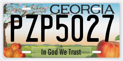 GA license plate PZP5027
