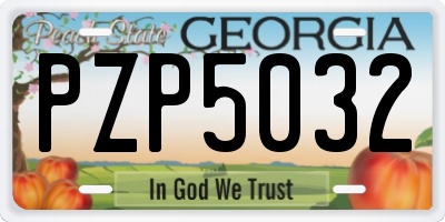 GA license plate PZP5032