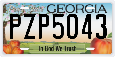 GA license plate PZP5043