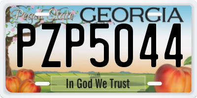 GA license plate PZP5044