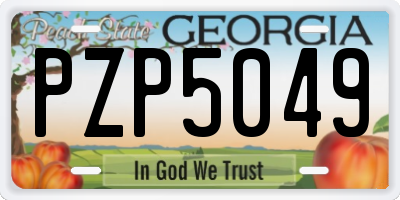 GA license plate PZP5049