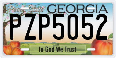 GA license plate PZP5052