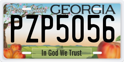 GA license plate PZP5056