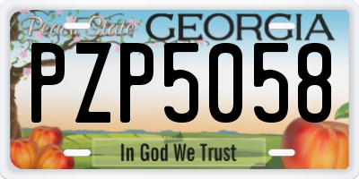 GA license plate PZP5058