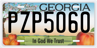 GA license plate PZP5060