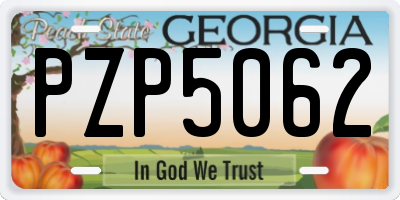 GA license plate PZP5062
