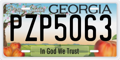 GA license plate PZP5063