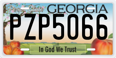 GA license plate PZP5066