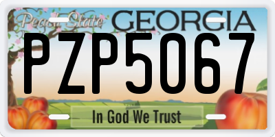 GA license plate PZP5067