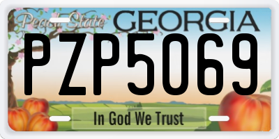 GA license plate PZP5069