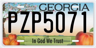 GA license plate PZP5071
