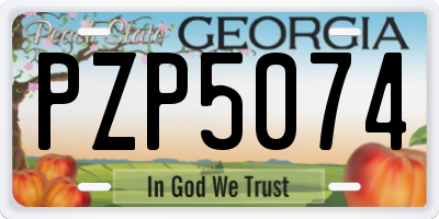 GA license plate PZP5074