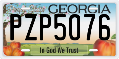GA license plate PZP5076