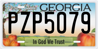 GA license plate PZP5079