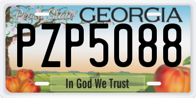 GA license plate PZP5088