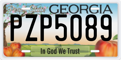 GA license plate PZP5089