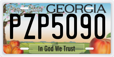 GA license plate PZP5090