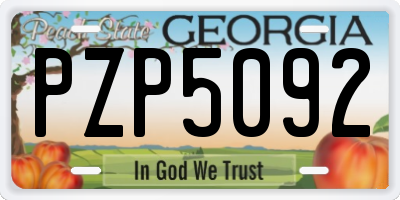 GA license plate PZP5092