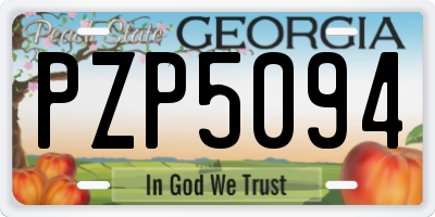 GA license plate PZP5094