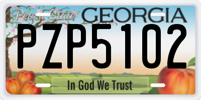 GA license plate PZP5102