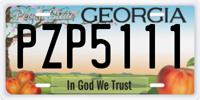 GA license plate PZP5111