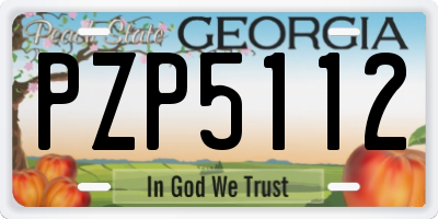 GA license plate PZP5112