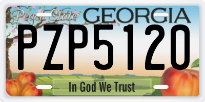 GA license plate PZP5120