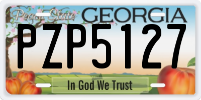 GA license plate PZP5127