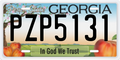 GA license plate PZP5131