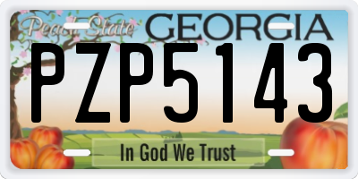 GA license plate PZP5143