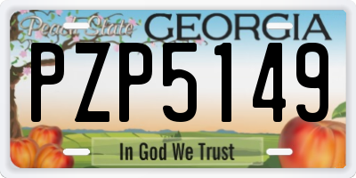 GA license plate PZP5149