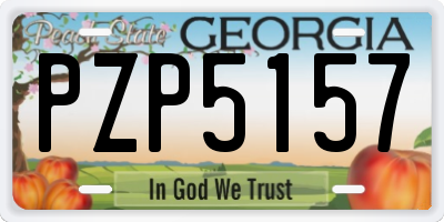 GA license plate PZP5157