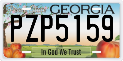 GA license plate PZP5159