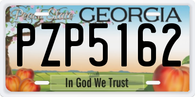 GA license plate PZP5162