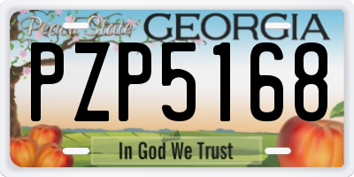 GA license plate PZP5168