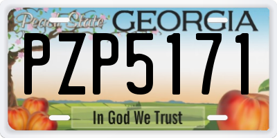 GA license plate PZP5171